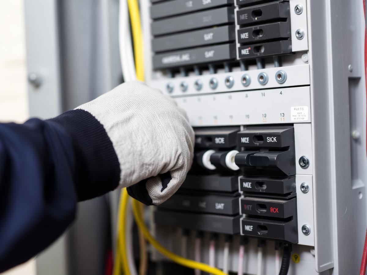 Electrician performing a panel upgrade