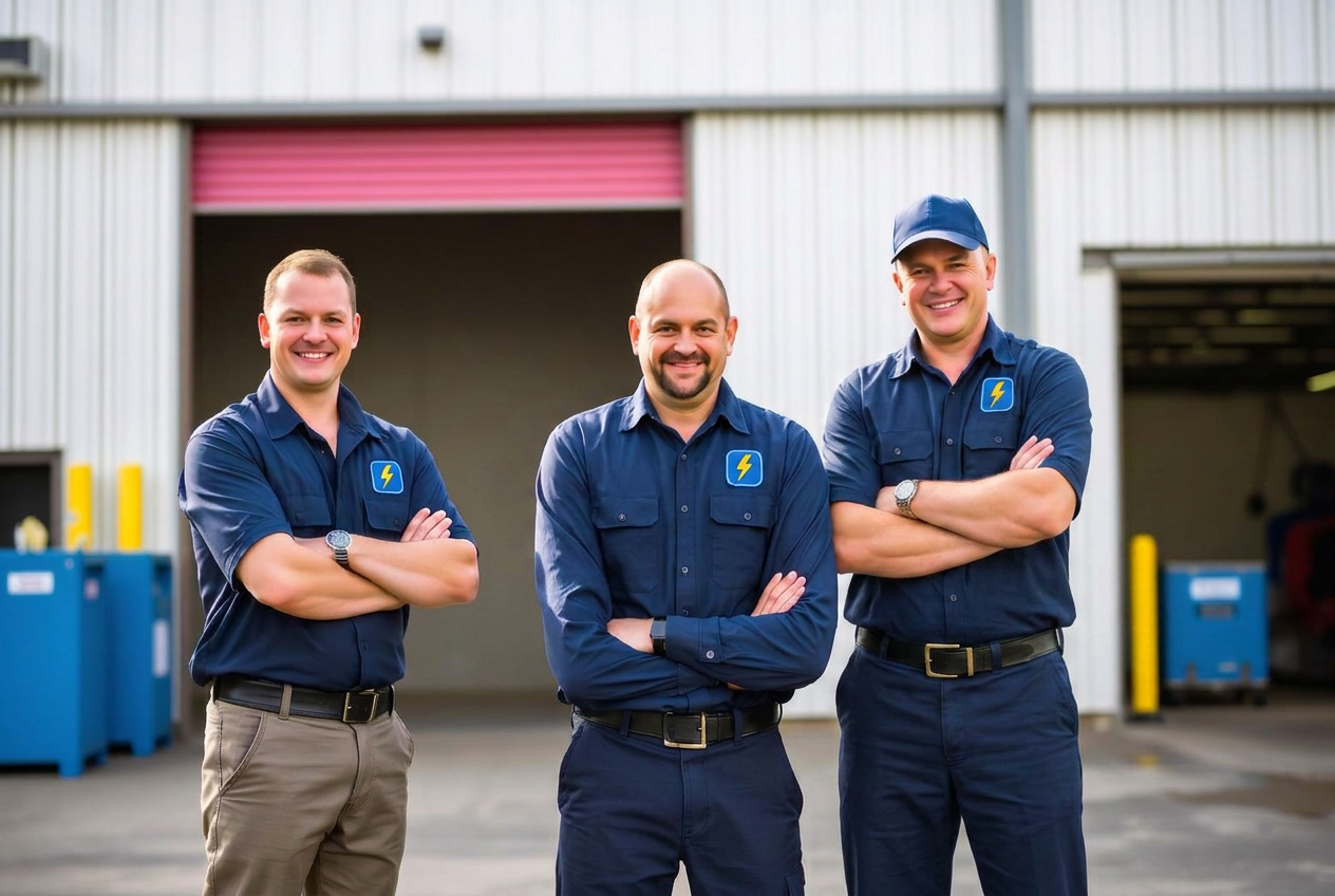 Buckeye Electric team outside their shop